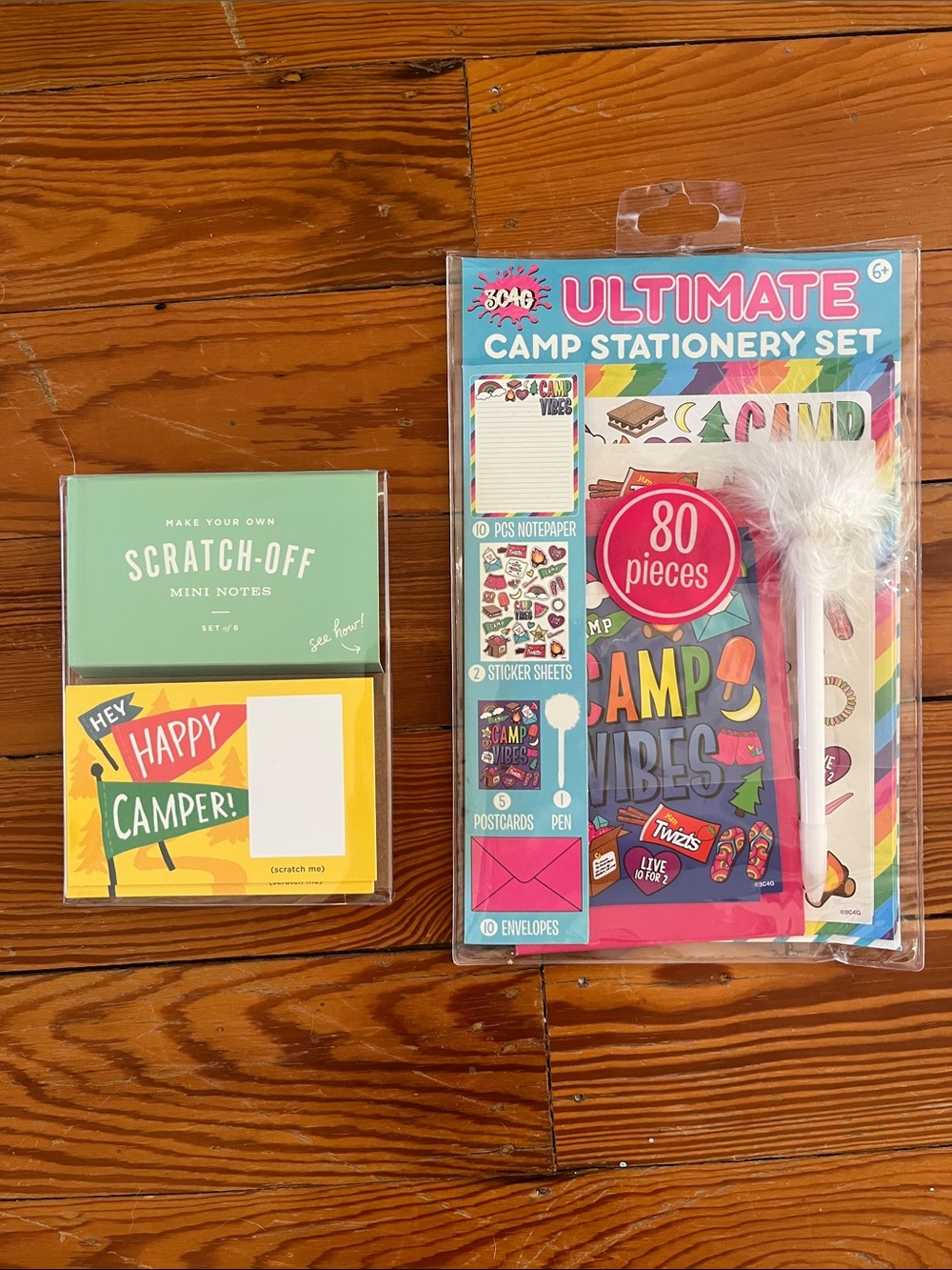 Ultimate Camp Stationery Set with White Feather Pen — Colorful Camp Vibes